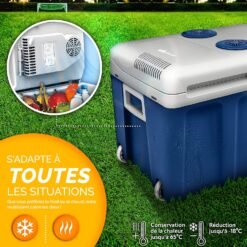 tillvex Glacière électrique 40L avec des roulettes